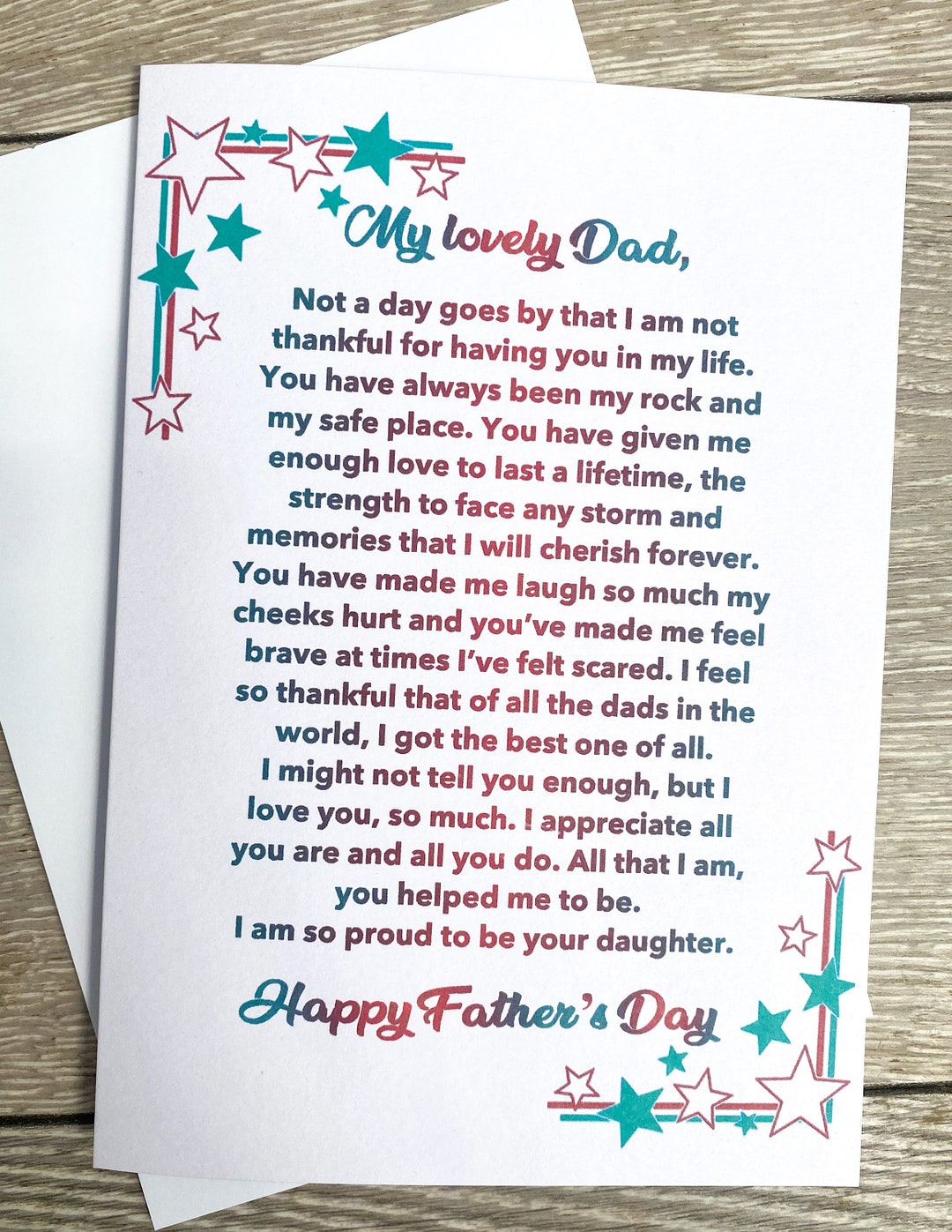 Personalised Father’s Day Card. I Love You Dad - Etsy