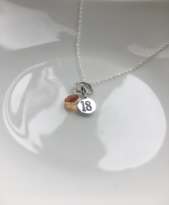 Happy 18th Sterling Silver Necklace for 18th or 21st