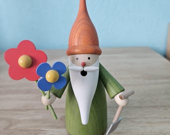 Seiffener Volkskunst Garden Gnome German Incense Smoker