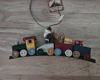 Kathe Wohlfahrt Button Train Christmas Ornament