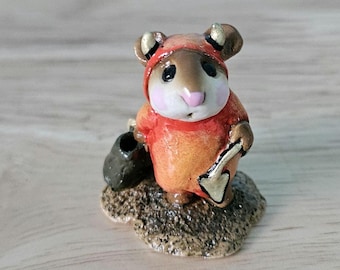 Wee Forest Folk Orange Devil Mouse Figurine, Halloween Trick or Treat, Original Box