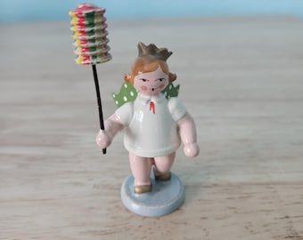 Erzgebirge Angel with Crown Holding a Lantern