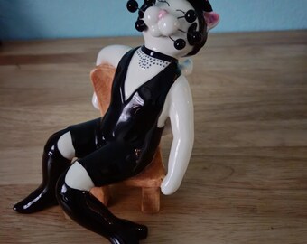 2003 Lacombe Willitts Design  Whimsical Burlesque Dominitrix Cat In Chair #86017