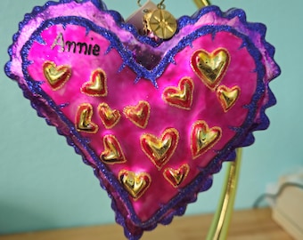 Christopher Radko MD Anderson Children's Art Project Annie's Heart Valentine Ornament