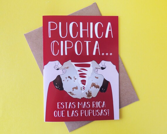 Puchica Cipote/a Card - Handmade Glossy Photo Paper Card