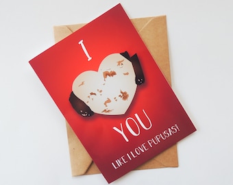 I Love You Pupusas Card - Handmade Glossy Photo Paper Card
