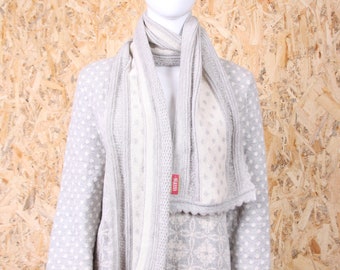 Oleana Conjunto Cardigan y Bufanda 100% alpaca Mujer talla XL