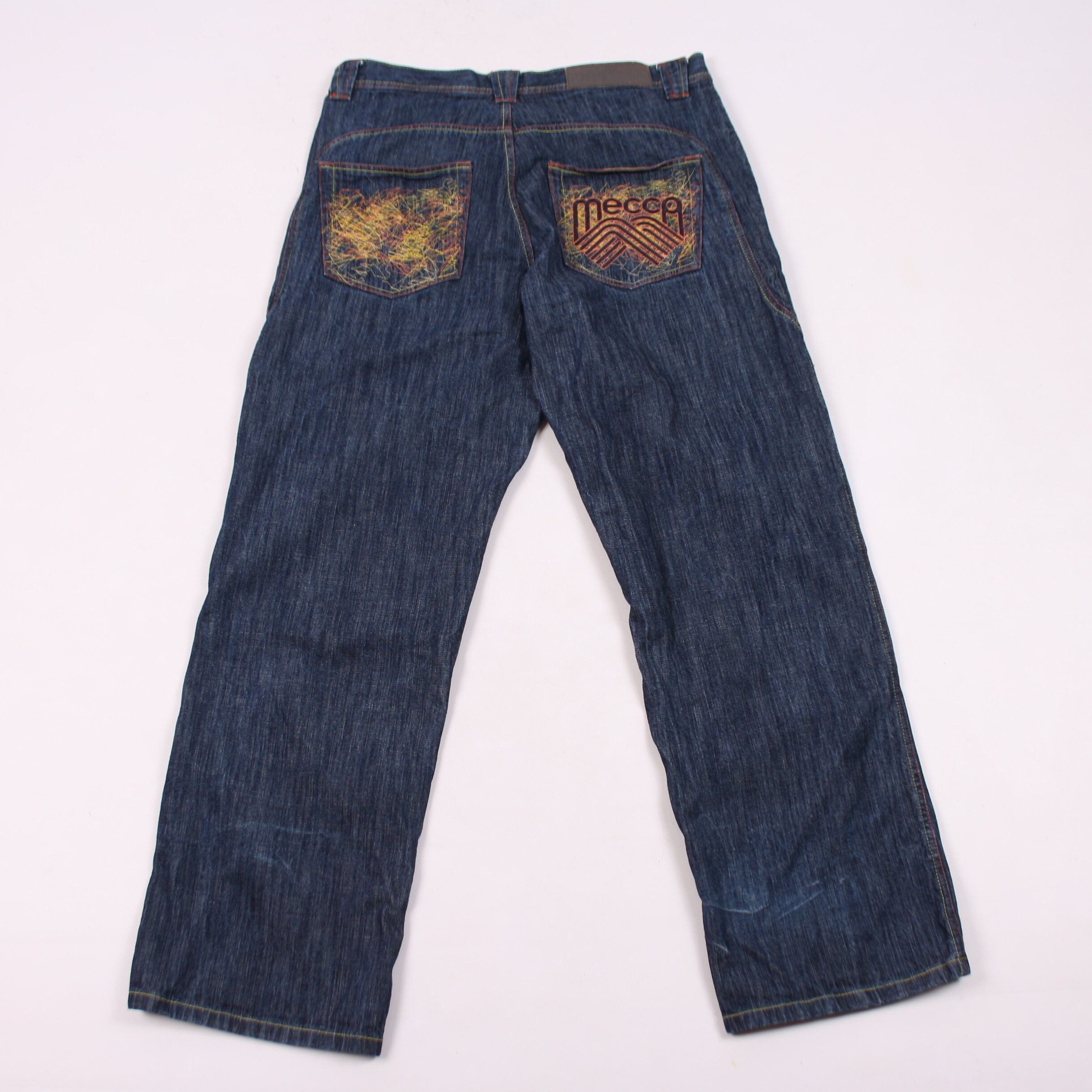 Vintage 90s Y2K Mecca Jeans Relaxed Baggy Embroidered Rap