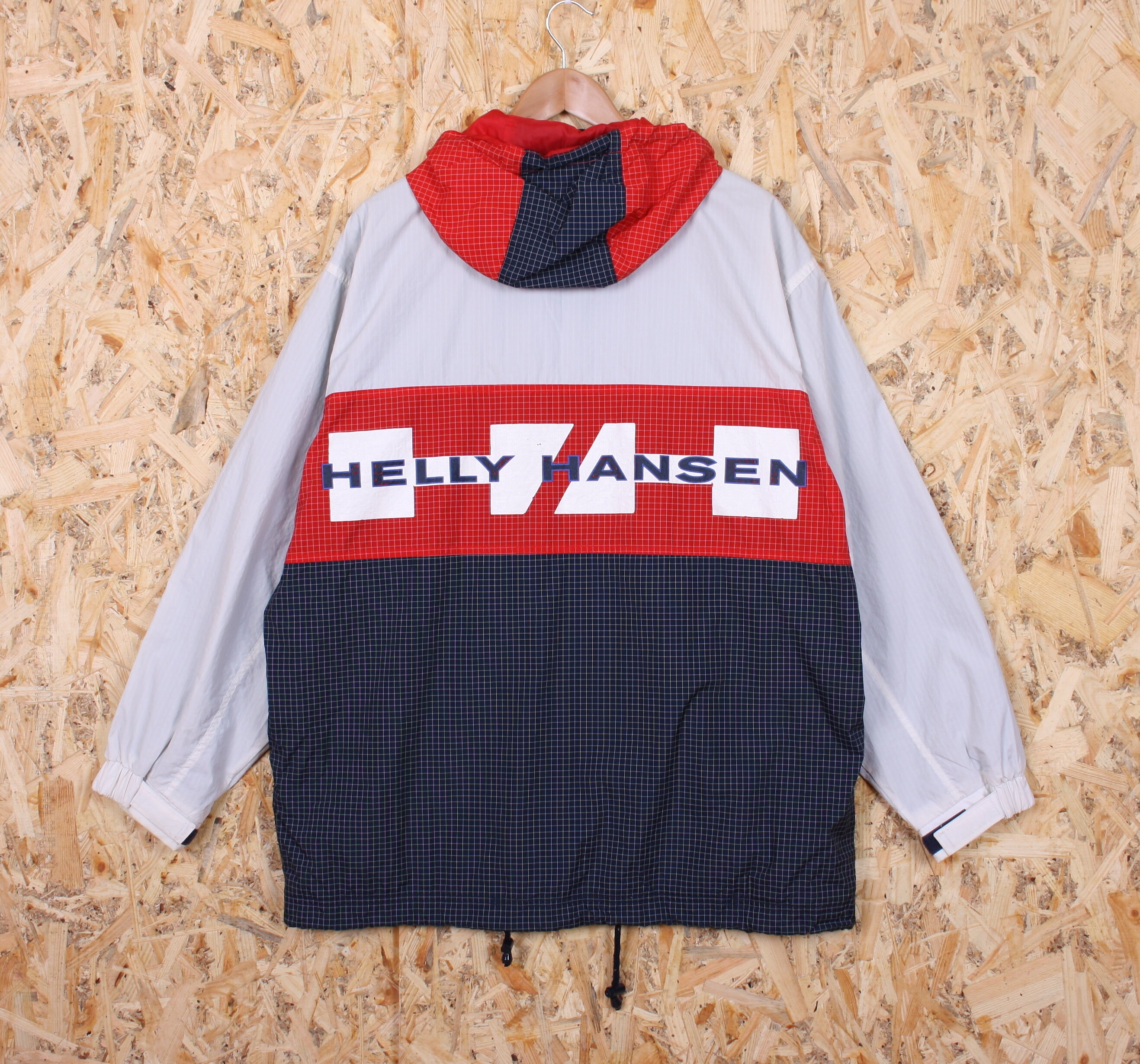 Vintage 90s Helly Hansen Jacket Windbreaker Raincoat Hooded