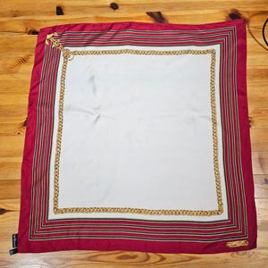 Vintage Ralph Lauren Silk Scarf Chain Graphic made in Japan size 35,5&quot; x 34&quot;