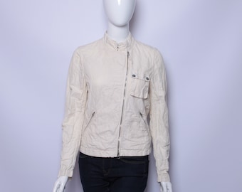 Vintage C.P. Company White Womens Cotton Linen Jacket made in Italy