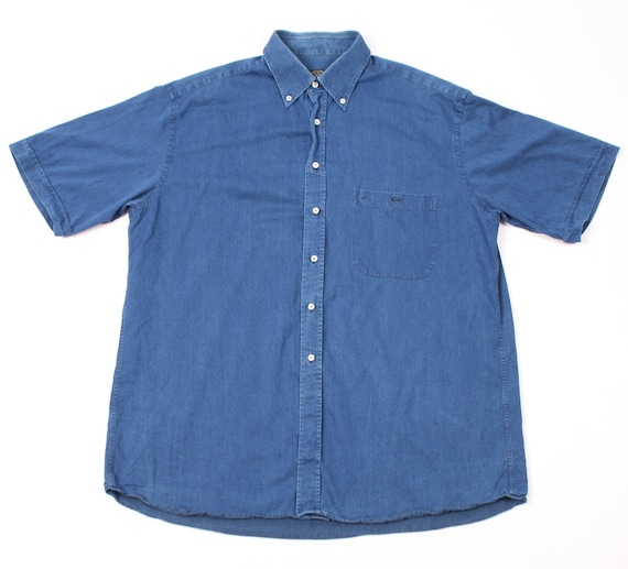 Vinatge 90s Paul Shark Yachting Denim Shirt Button Down Short