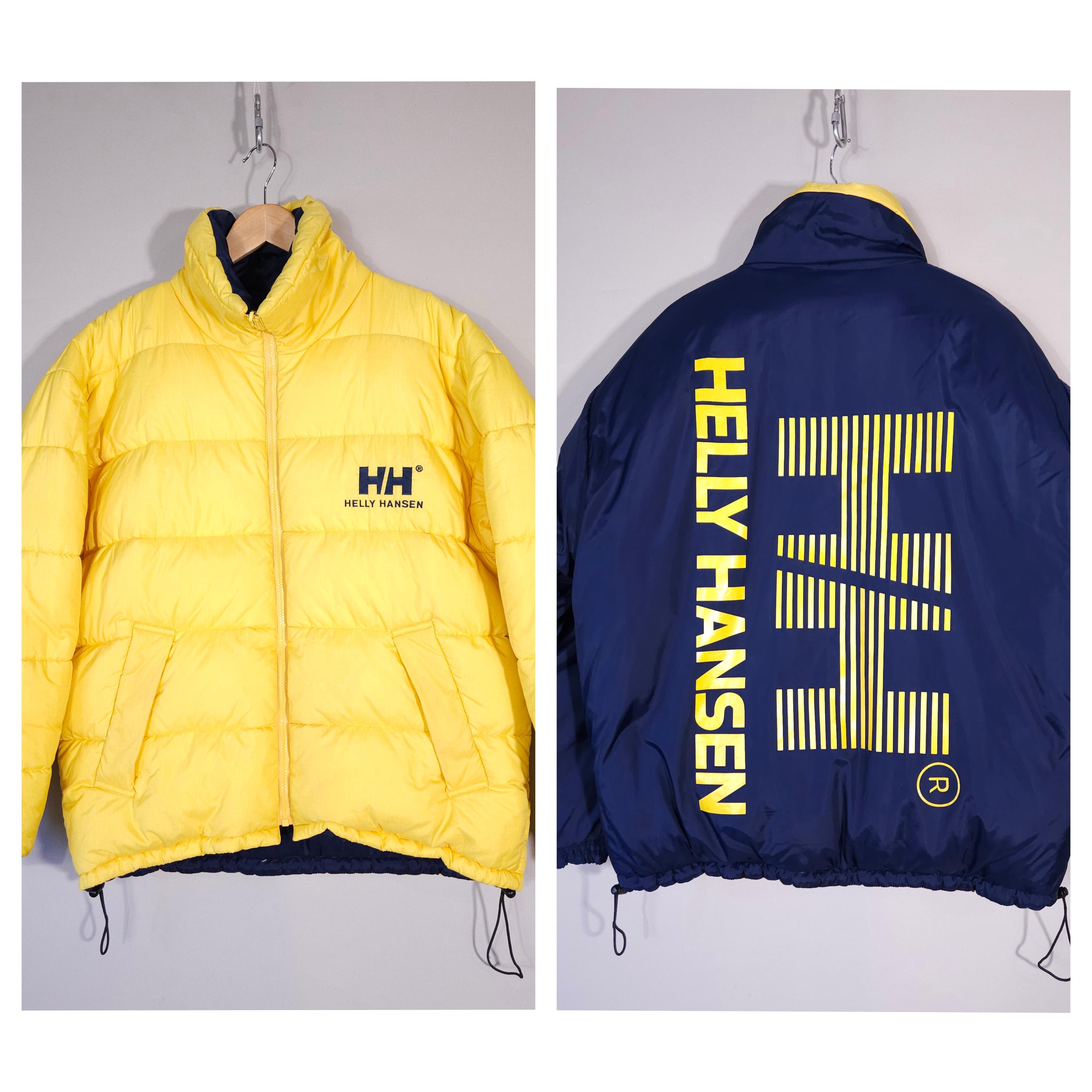 Vintage Helly Hansen Daunenjacke Doppelseitig Großes Logo Herren