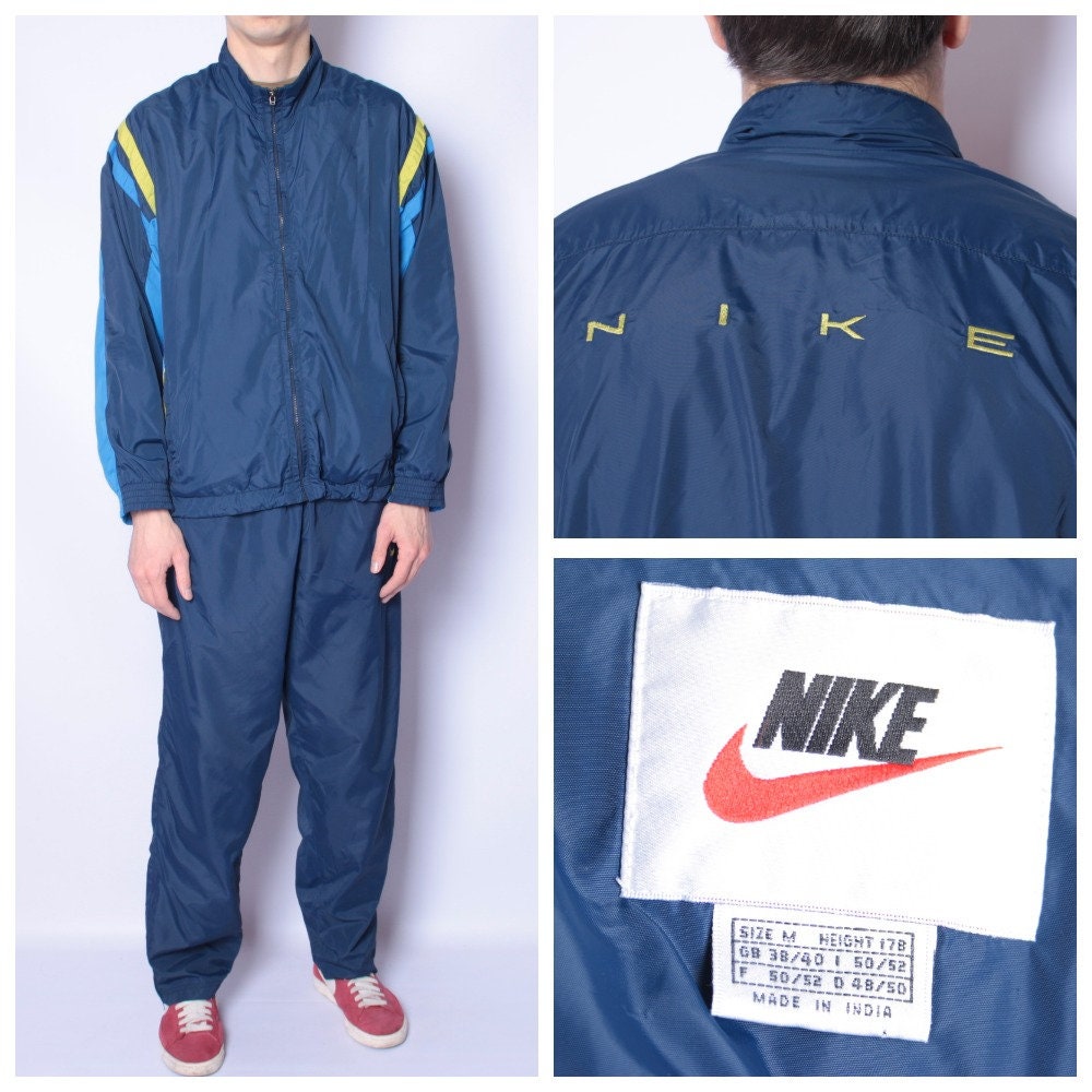 Vintage 90s Nike Mens Tracksuit Full Set Jacket Pants Size M | Etsy