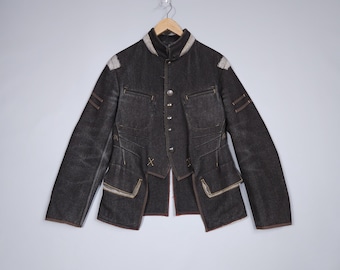 Vintage RARE Marithe Franscoise Girbaud Wool Military Jacket IT 44 F 40 D 38