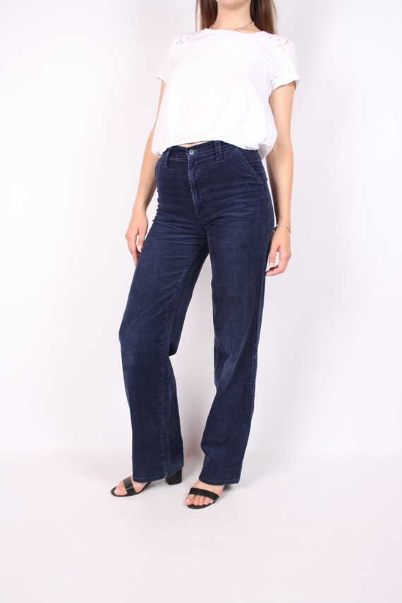 Buy Vintage 70s Levis Pants Straight Wide Corduroy Talon Zip High 