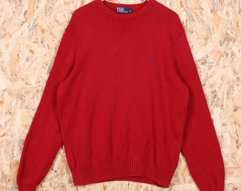 Vintage Polo Ralph Lauren Baumwolle Pullover Rundhals Herren Größe XL