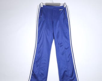 Pantalón deportivo Adidas vintage de los 80, corte bota, tres rayas, talla M de mujer / W28 L31