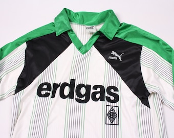 Vintage 1987-89 Borussia Monchengladbach Jersey Puma Alemania Occidental tamaño 3-4/S