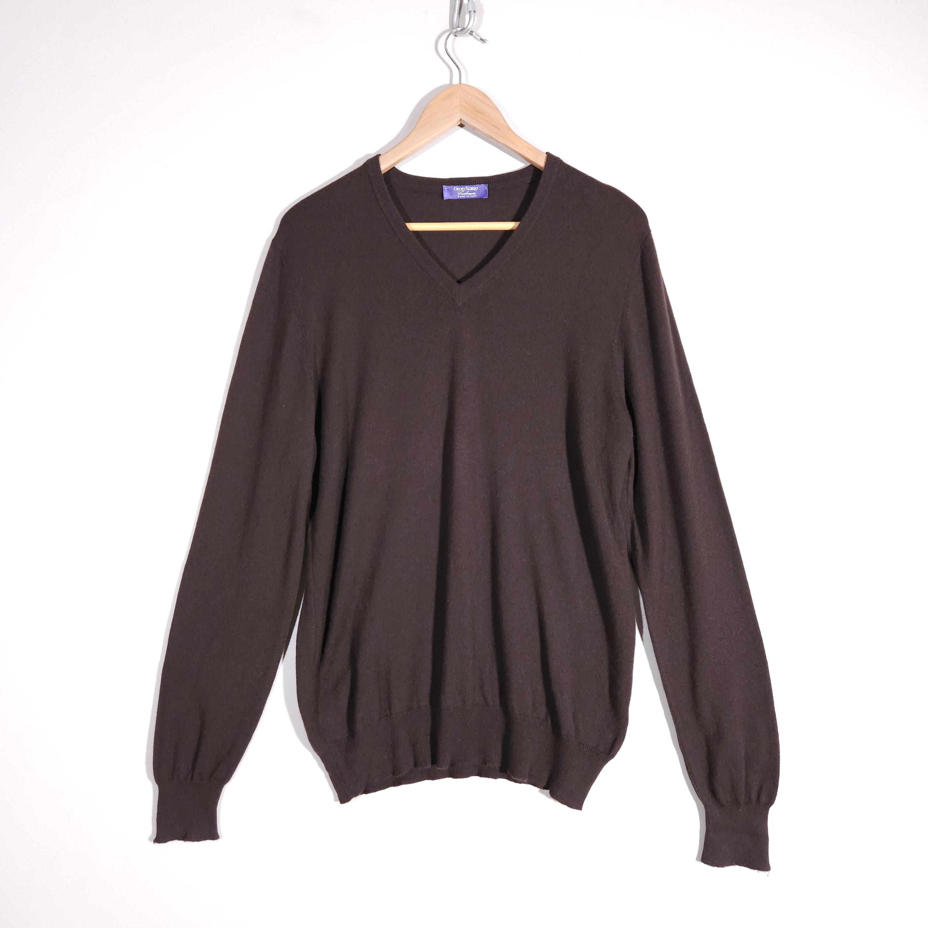 Pull Gran Sasso 100 cachemire à col en V Taille homme 52/L