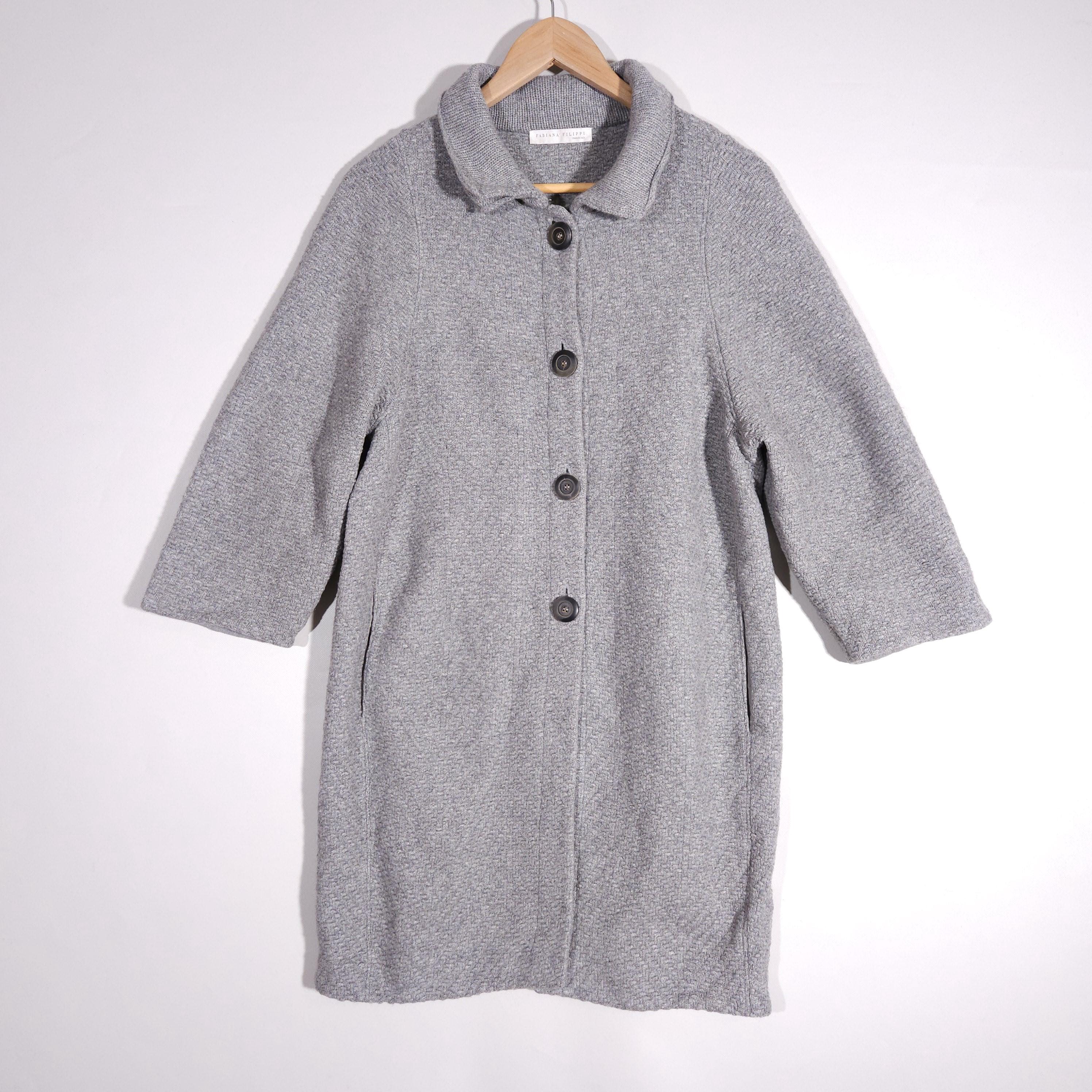 【★大人気★】fabiana filippi ☆ メリノウールコート Fabiana Filippi メリノウール コート | ブラック | FARFETCH JP