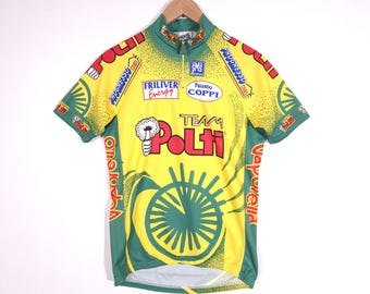 Maillot de ciclismo vintage SMS Santini Team Polti para hombre talla L