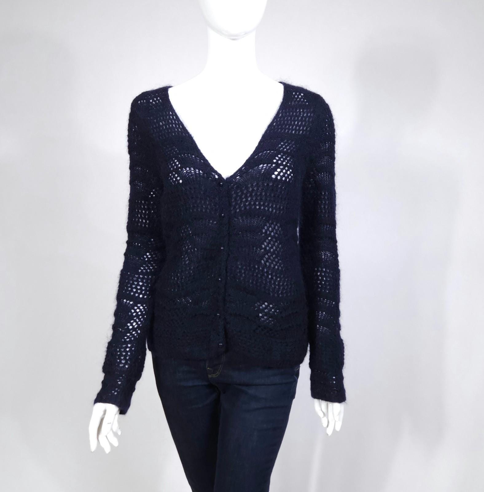Cardigan Eric Bompard Cachemire Et Coton – Taille M – Rouge Et Noir – Neuf Sans étiquettes