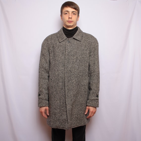Vintage Franco Ancona Herringbone Jacket Coat Wool