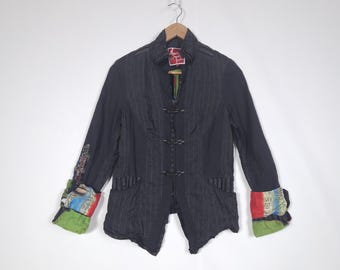 Aventures des Toiles Linen Blazer Jacket Art size EU 40 US 8, Duties Paid (US)