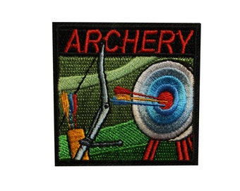 Archery Sport Bow Arrow Target Fun Embroidered Iron On Patch P-11-X
