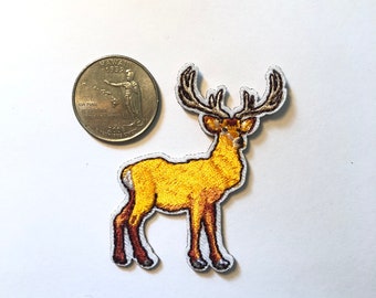 Animal Club Deer Embroidered Iron On Patch Cute Rose Baby Fawn Doe Buck 146-T