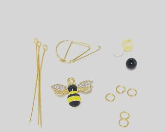 DIY Bumble Bee Charm Kit –Planner Charms, Journal Decorations, Craft Supplies, Summer DIY Bee Kit