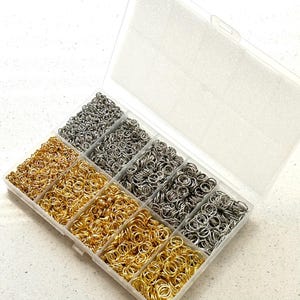 4600 Silver and Gold Closed Jump Rings - Assorted Sizes (4mm-8mm) for Jewelry Making & Craft Supplies