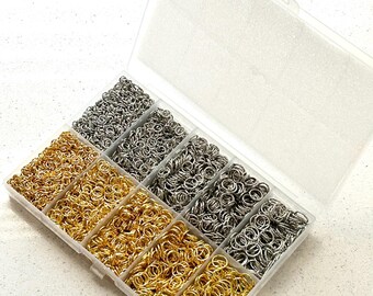 4600 Silver and Gold Closed Jump Rings - Assorted Sizes (4mm-8mm) for Jewelry Making & Craft Supplies