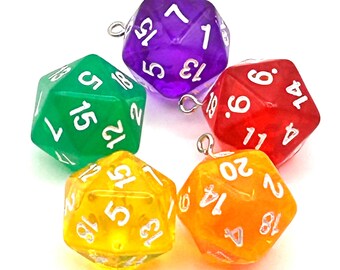 DIY D20 Dice DND inspire Charm Kit - Geeky Gift Tabletop Gaming Craft Project