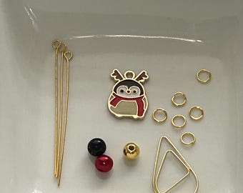DIY Winter Chubby Penguin Charm Kit – Winter Planner Charms, Journal Decorations, Craft Supplies for Holiday, Customizable Penguin Charms