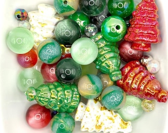 Festive Christmas Tree Bead Mix