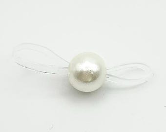 DIY Pearl Hair Kit – 8mm Faux Pearls with Clear Elastics for Braids, Buns, Weddings, Special Occasions – 5/15/25 Count