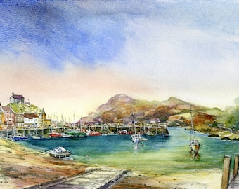 Ilfracombe Harbour - Limited Edition Print of North Devon Watercolour