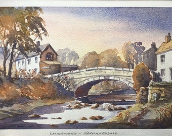 Langthwaite Bridge - Arkengarthdale - North Yorkshire (James Herriot related! - Original Watercolour from 2000