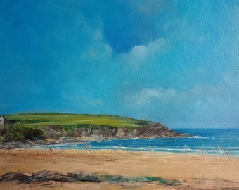 Harlyn Bay, North Cornwall  Original Plein-Aire Oil Painting