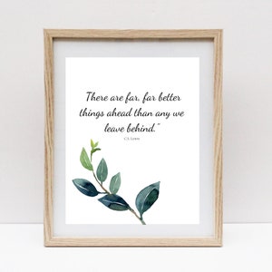 C.S. Lewis Far Better Quote, CS Lewis Quote, CS Lewis Print, Floral Quote Print, Christian Quote Art, Christian Printable, Faith Wall Print