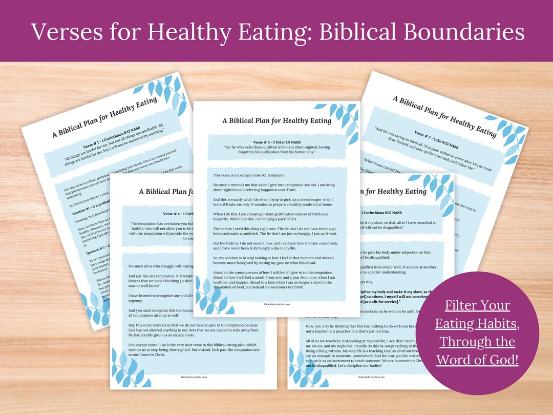 Verses for Healthy Eating, Biblical Eating, Healthy Living God's Way ...