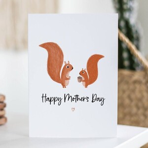 Tarjeta del Día de la Madre con una ardilla, tarjeta bonita para mamá, tarjeta para madrastra, tarjeta de ardilla, tarjeta para abuela, mamá, de hija, regalo del Día de la Madre