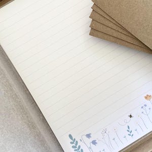 A5-briefpapier, met enveloppen, bloemen, verjaardagscadeau juni, bruiloft, gelinieerd notitiepapier, voor haar, botanisch, wilde bloemen, milieuvriendelijk