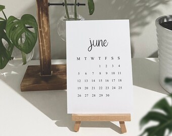 Mini Desk Calendar With Easel, 2023 Calendar, Any Month, A6 or A5, June Birthday Gift, New Job, Back To University, Eco-Friendly