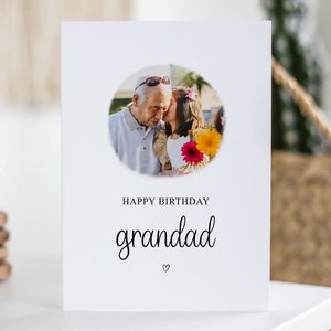 Carte d'anniversaire grand-père, carte photo personnalisée, cadeau d'anniversaire juin, carte photo grand-père personnalisée