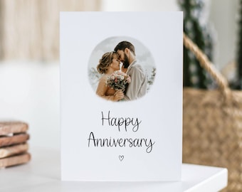 Happy Anniversary, Personalised Photo Card, Anniversary Gift, Boyfriend, Girlfriend, Husband, Wife, Custom Photo Keepsake