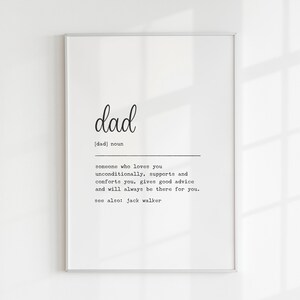 Personalisierte Papa Druck, Definition Wandkunst, Juni Geburtstag, Vatertagsgeschenk, Für Ihn, von Tochter, Sohn, Wörterbuch Druck, Papa, Papa