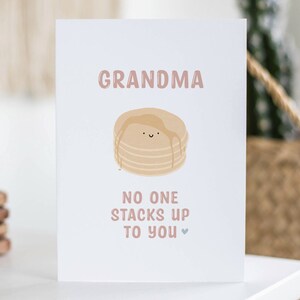 Grandma No One Stacks Up To You, Mother's Day Card, June Birthday, Cute Card, Gran Gift, For Grandma, Nana, Pancake Illustration